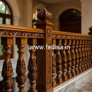 Stylish Brass Wood Staircase Collection for Homes No-1797