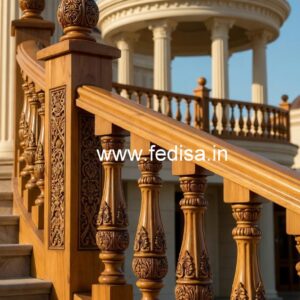 Elegant Brass Wood Handrail Design Inspiration No-1798