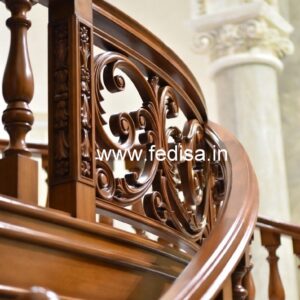 Decorative Brass Wood Staircase Decor for Luxury Villas No-1800