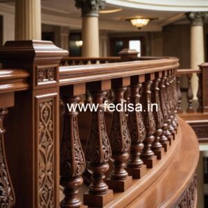 Brass Wood Railing Design for Luxury Homes No-1801