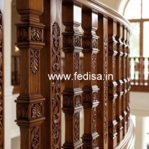 Elegant Brass Wood Staircase Railings No-1805