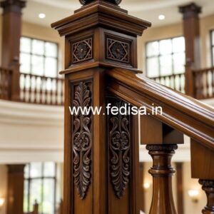 Brass and Wooden Stair Railings for Home No-1812