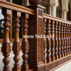 Contemporary Brass Wood Stair Railings No-1815