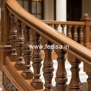 Elegant Brass Wood Stair Handrails No-1817
