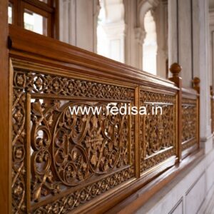 Modern Brass Wood Interior Railings No-1820