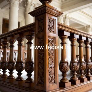 Decorative Brass and Wood Balcony Railings No-1822