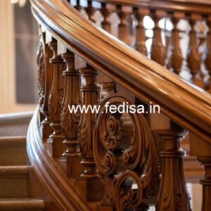 Stylish Brass Wood Railings for Villas No-1824