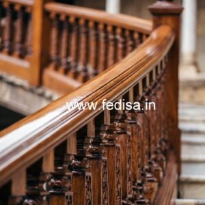 Premium Brass Wood Interior Stair Railings No-1841