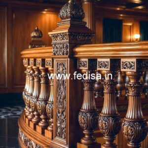Brass Wood Balcony Safety Railings No-1846