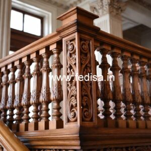 Brass Wood Staircase Side Railing Design No-1850