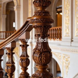 Elegant Brass Wood Fence for Villas No-1852