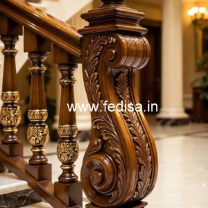 Elegant Brass Wood Handrails for Stairs No-1874