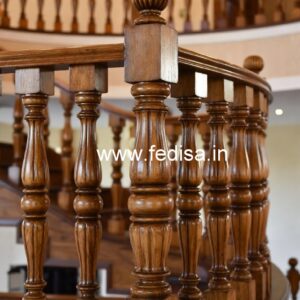 Premium Brass Wood Railings with Golden Touch No-1878
