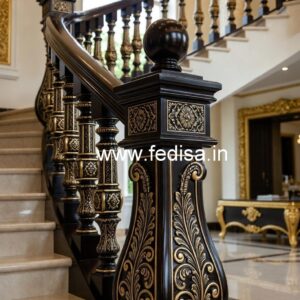 Decorative Brass Wood Staircase Side Rails No-1883
