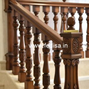 Luxury Brass Wood Balcony Fence Design No-1884