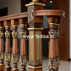 Decorative Brass Wood Balcony Handrails No-1889