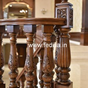 Premium Brass Wood Staircase Design Ideas No-1890