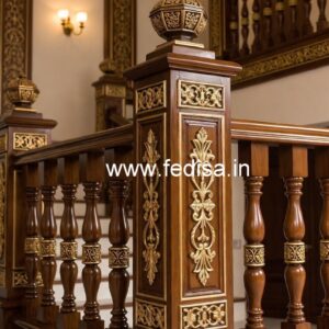 Stylish Brass Wood Staircase Collection No-1892