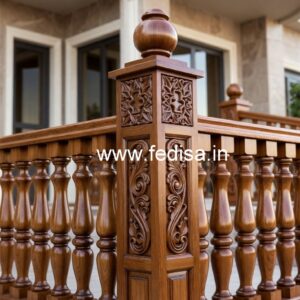 Premium Brass Wood Fence for Balcony No-1899