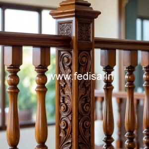 Brass Wood Staircase Design for Luxury Villas No-1901