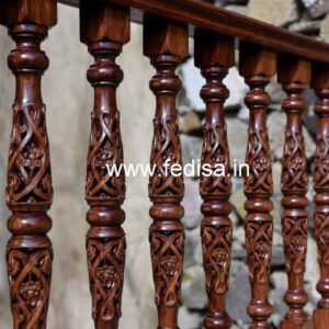 Modern Brass Wood Balcony Fence Inspiration No-1902