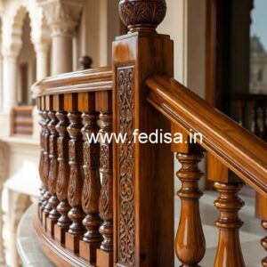 Premium Brass Wood Staircase Handrails No-1912