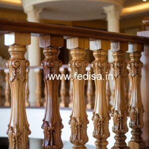 Modern Brass Wood Balcony Handrail Collection No-1916