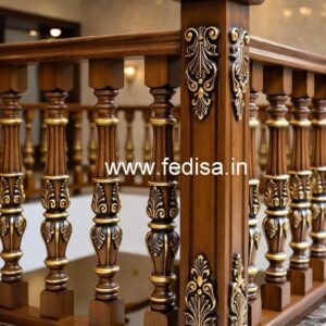 Stylish Brass Wood Stair Railings with Modern Look No-1923