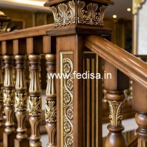 Luxury Brass Wood Staircase Side Rails No-1932