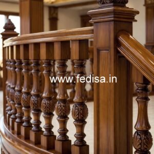 Brass Wood Staircase Decor with Luxury Style No-1938