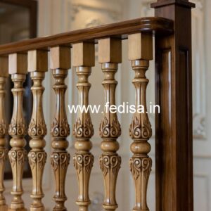Luxury Brass Wood Handrails with Artistic Design No-1942