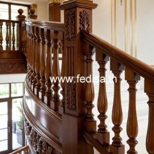 Luxury Brass Wood Railings for Balcony Design No-1950