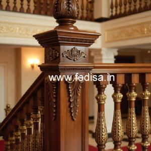Brass Wood Staircase Banister for Modern Homes No-1951