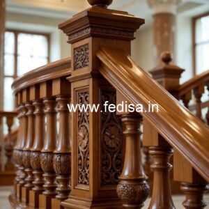 Premium Brass Wood Stair Railings Inspiration No-1965
