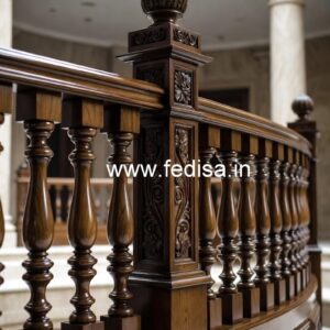 Modern Brass Wood Balcony Railings with Artistic Touch No-1966