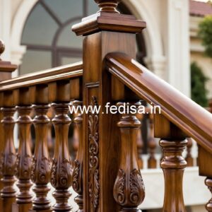 Luxury Brass Wood Staircase Handrails for Duplex No-1968