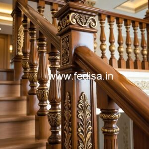Premium Brass Wood Balcony Fence Inspiration No-1973