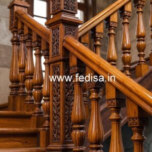 Luxury Brass Wood Staircase Design Collection No-1974