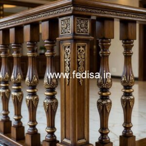Modern Brass Wood Staircase Side Fence Ideas No-1977