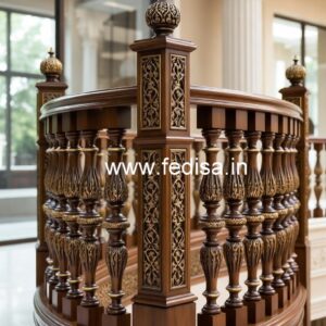 Decorative Brass Wood Interior Railings Collection No-1978