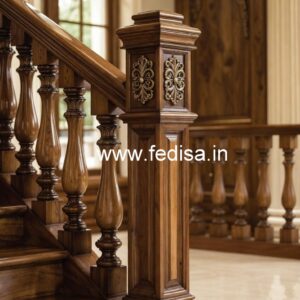 Stylish Brass Wood Staircase Decor Inspiration No-1980
