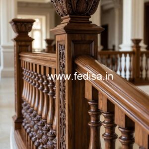 Stylish Brass Wood Railings for Dream Homes No-1986