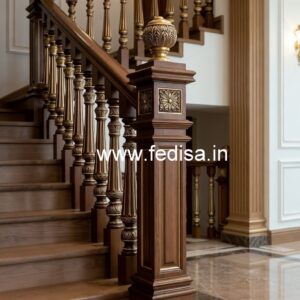 Decorative Brass Wood Railings for Luxury Homes No-1990