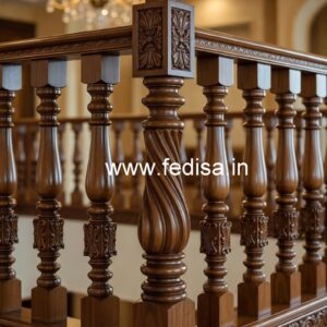 Premium Brass Wood Balcony Safety Fence Ideas No-1993