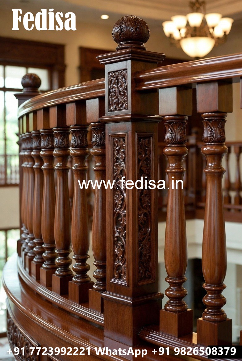 Elegant Brass Wood Handrail Collection for Interiors No-1994