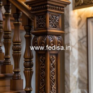 Elegant Brass Wood Railings with Artistic Look No-1999