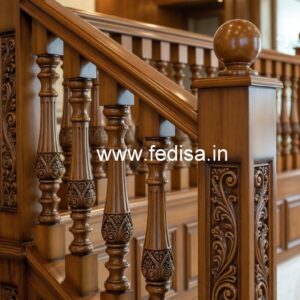 Stylish Brass Wood Handrail for Duplex Homes No-2002