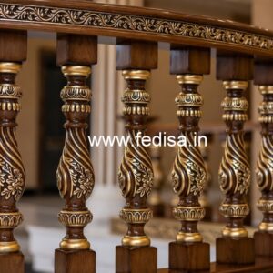 Luxury Brass Wood Balcony Railings Collection No-2003