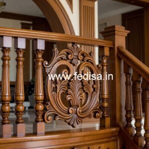 Elegant Brass Wood Staircase Fence Design No-2004