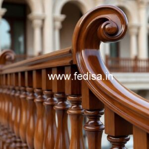 Decorative Brass Wood Interior Stair Railings No-2005